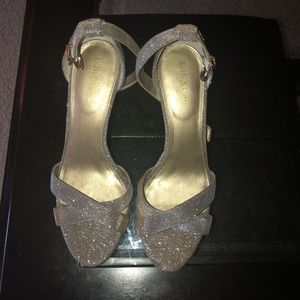 Slivery high heels (worn once)